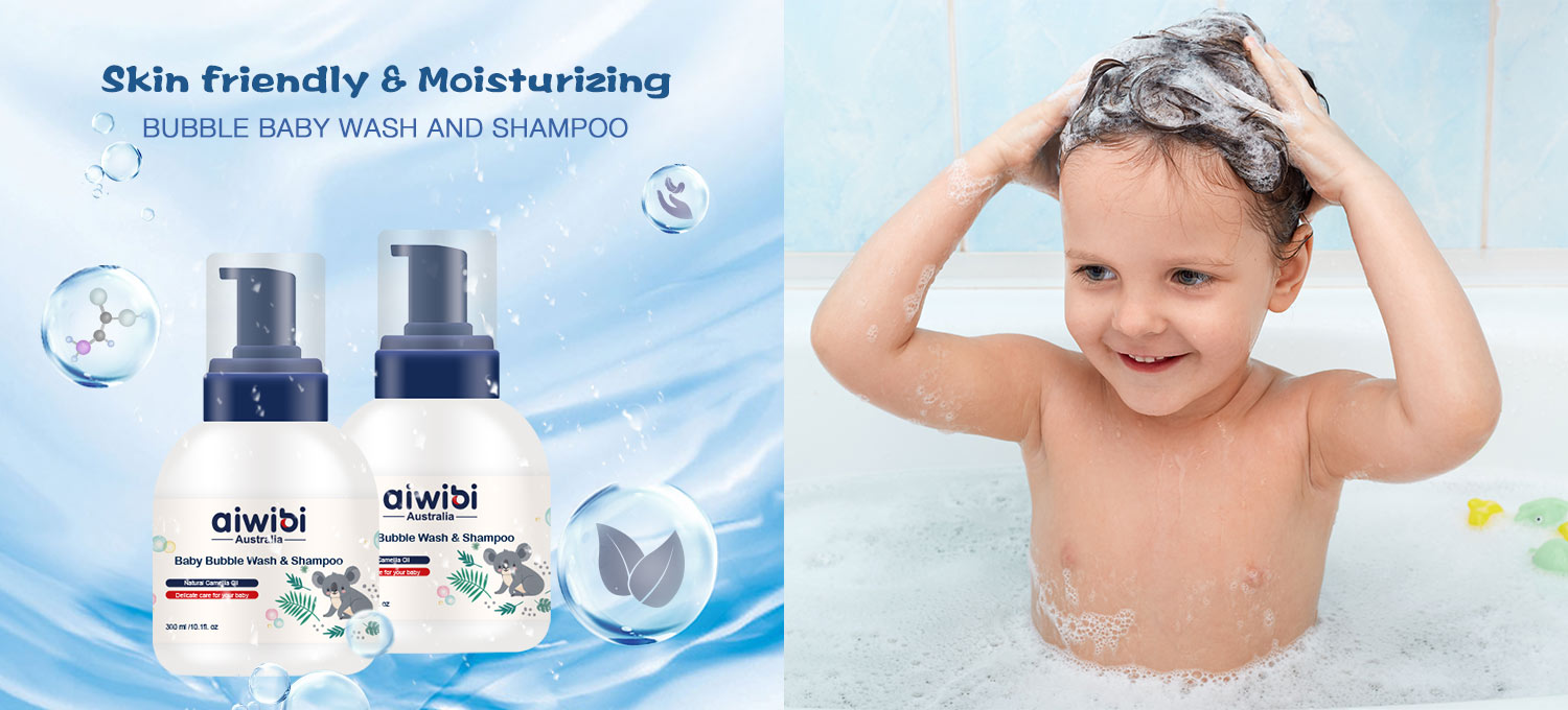 Bubble Baby Wash and Shampoo with Natural Camellia Seed Oil and Amino Acid