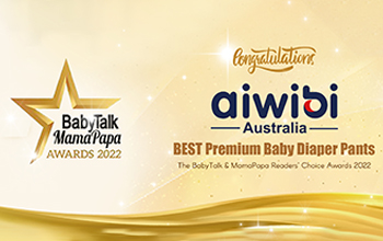 Aiwibi Wins BEST PREMIUM BABY DIAPER PANTS in BabyTalk & MamaPapa Readers' Choice Awards 2022, Malaysia
